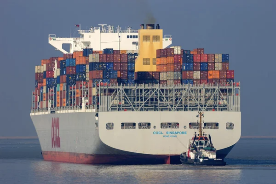 Cargo ship facing global supply chain disruptions